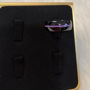 Elegant Black and Purple Women's Ring